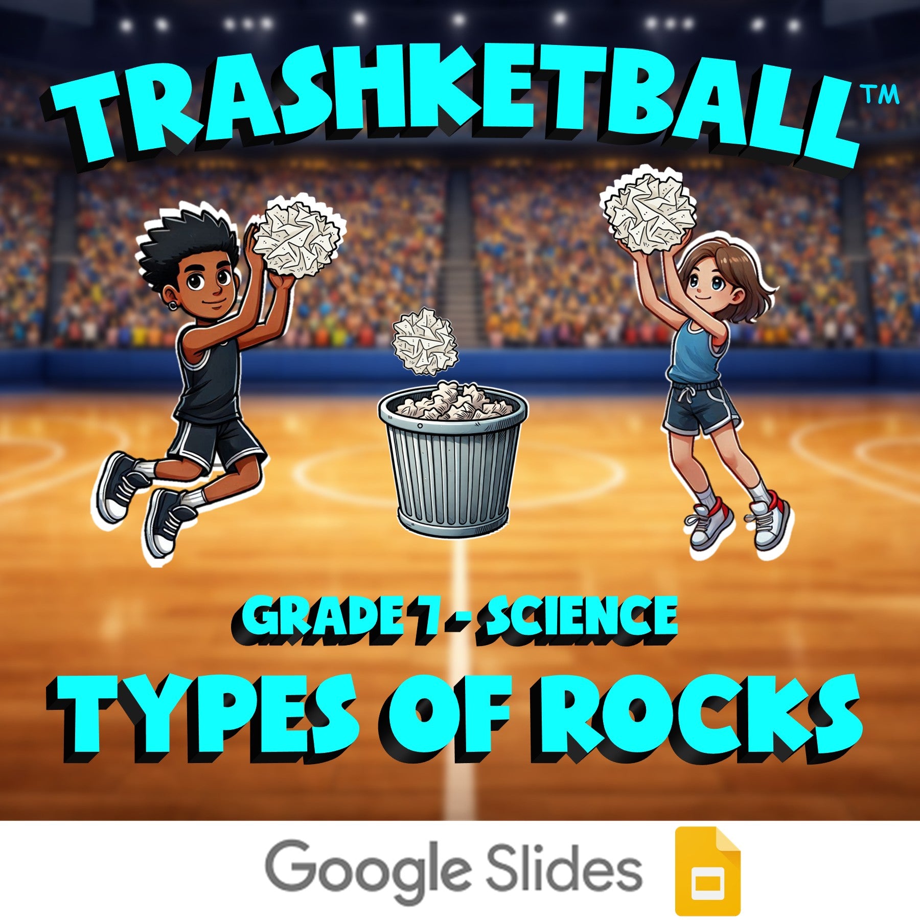 Types of Rocks TRASHKETBALL Science Game - No Prep Grade 7 Review Activity