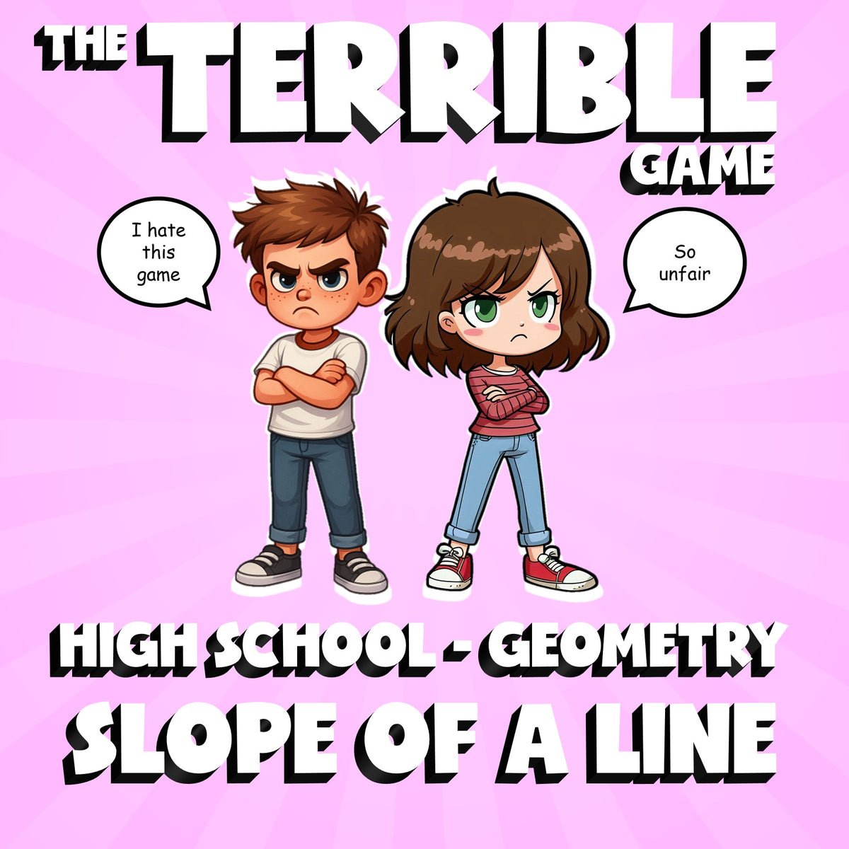 Slope of a Line THE TERRIBLE GAME - No Prep Geometry Math Review Activity