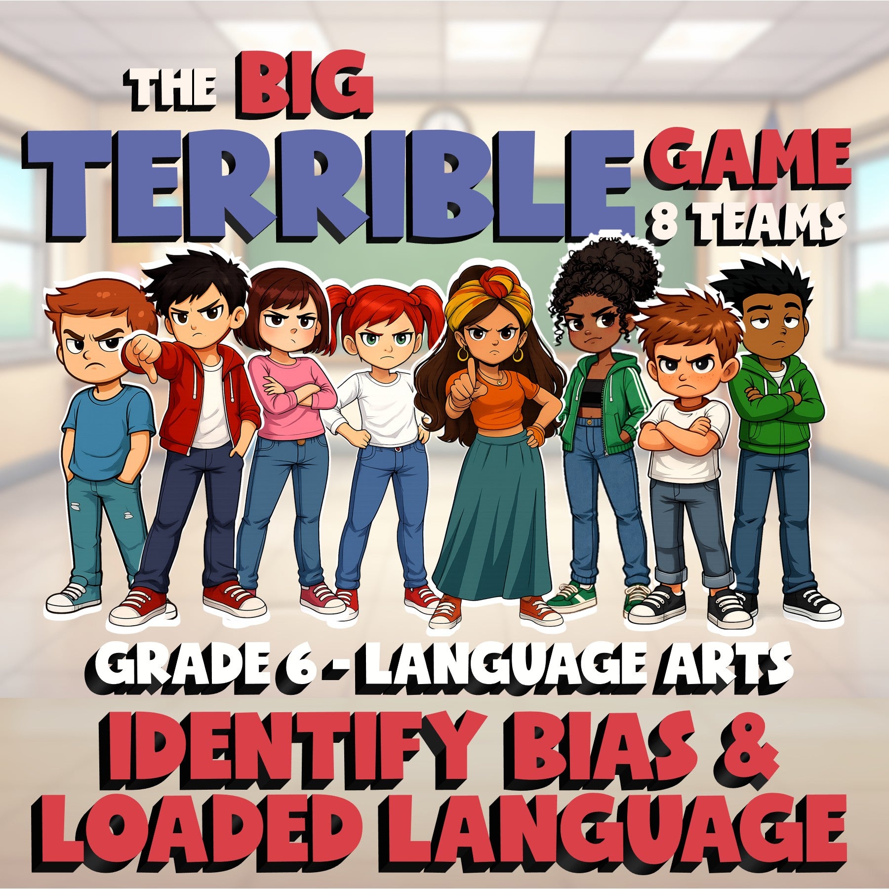 Identify Bias & Loaded Language BIG TERRIBLE GAME - No Prep Grade 6 ELA Review
