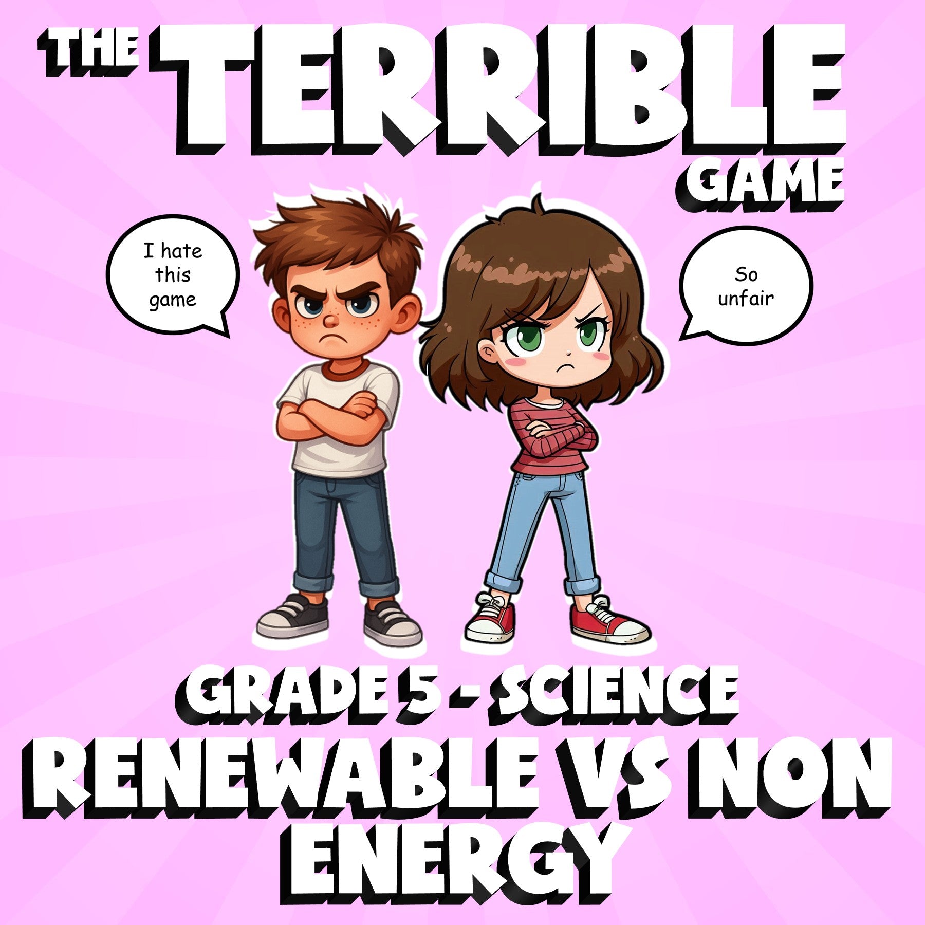 Renewable vs Non Energy THE TERRIBLE GAME - No Prep Grade 5 Science Review
