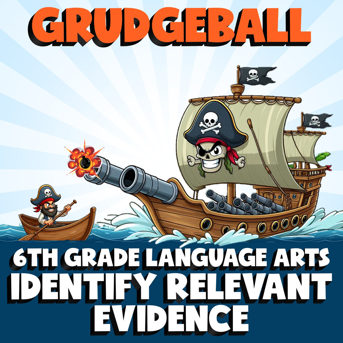 Identify Relevant Evidence GRUDGEBALL ELA Game - No Prep Grade 6 Review Activity