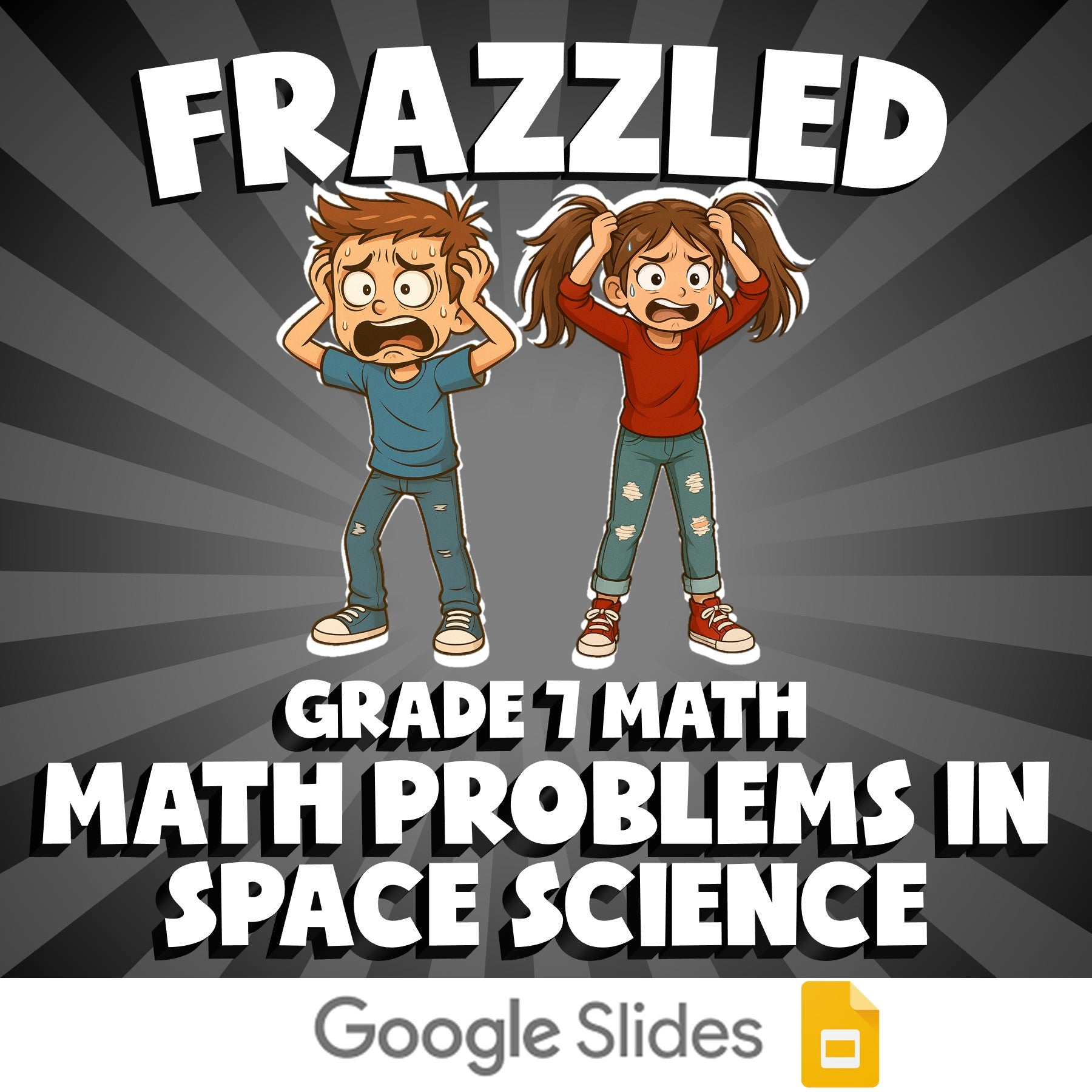 Math Problems in Space Science FRAZZLED Math Game - No Prep Grade 7 Review