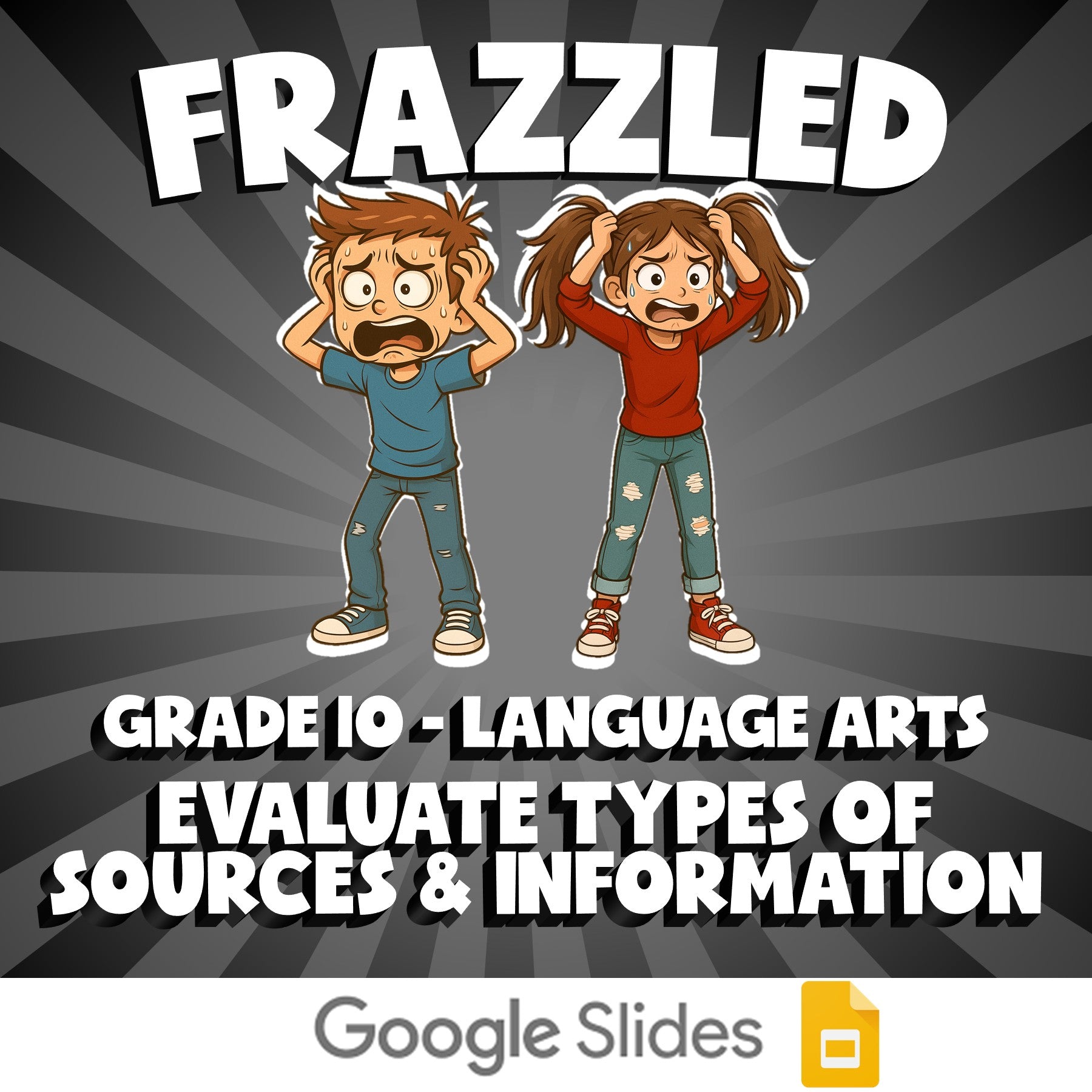 Evaluate Types of Sources & Information FRAZZLED ELA Game - No Prep Grade 10