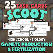 Gamete Production & Fertilization SCOOT TASK CARDS Science Game - Biology