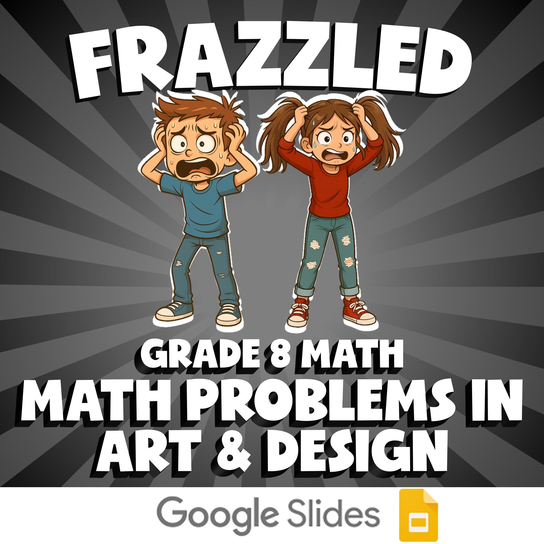 Math Problems in Art & Design FRAZZLED Math Game - No Prep Grade 8 Review