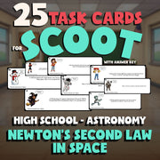 Newton’s Second Law in Space SCOOT TASK CARDS Science Game - No Prep Astronomy