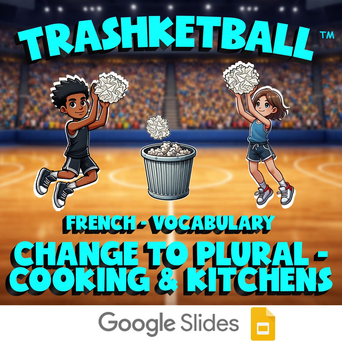 Change to Plural - Cooking & Kitchens TRASHKETBALL French Game - No Prep