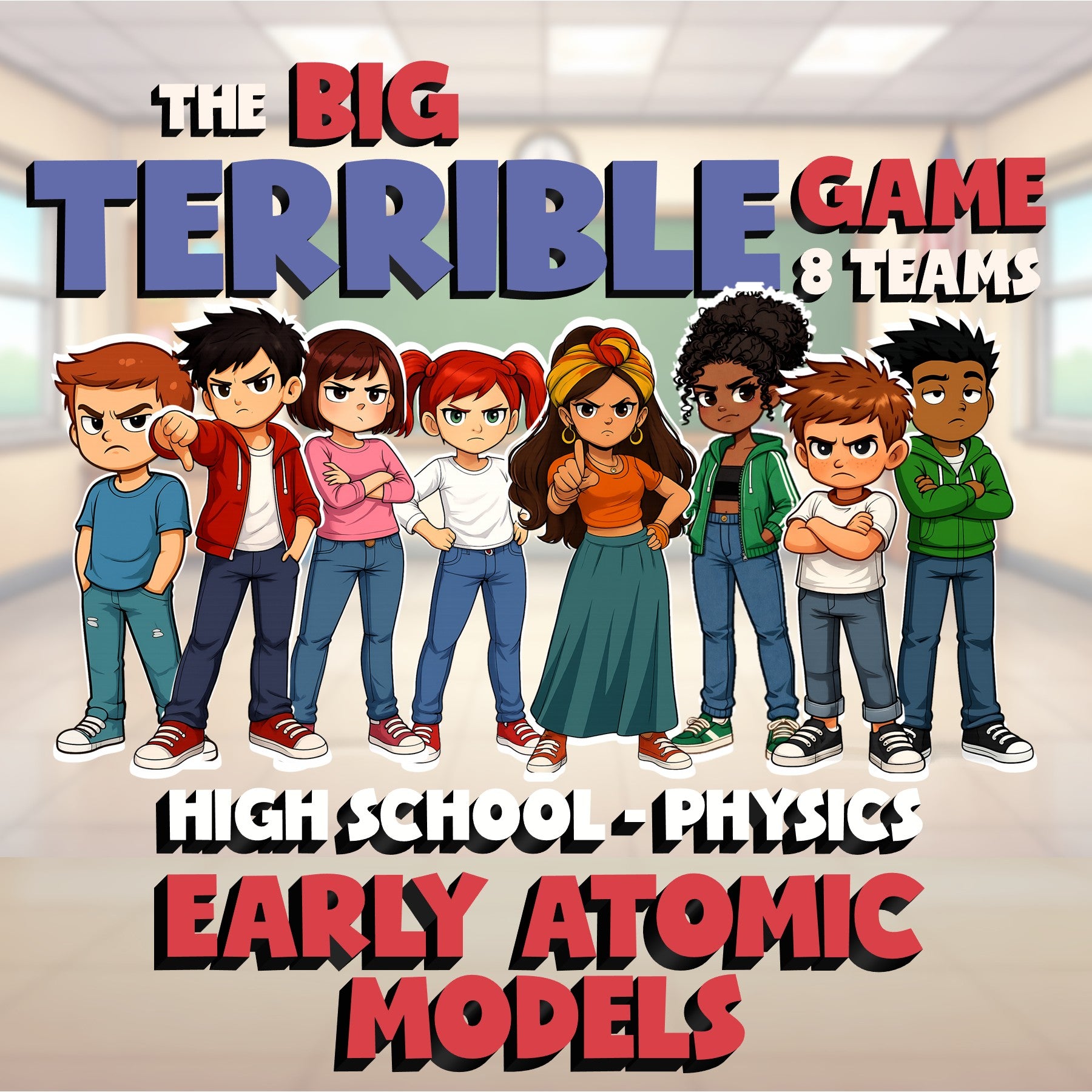 Early Atomic Models BIG TERRIBLE GAME - No Prep Physics Science Review Activity