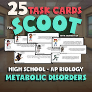 Metabolic Disorders SCOOT TASK CARDS Science Game - No Prep AP Biology Review