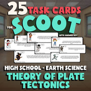 Theory of Plate Tectonics SCOOT TASK CARDS Game - No Prep Earth Science Review