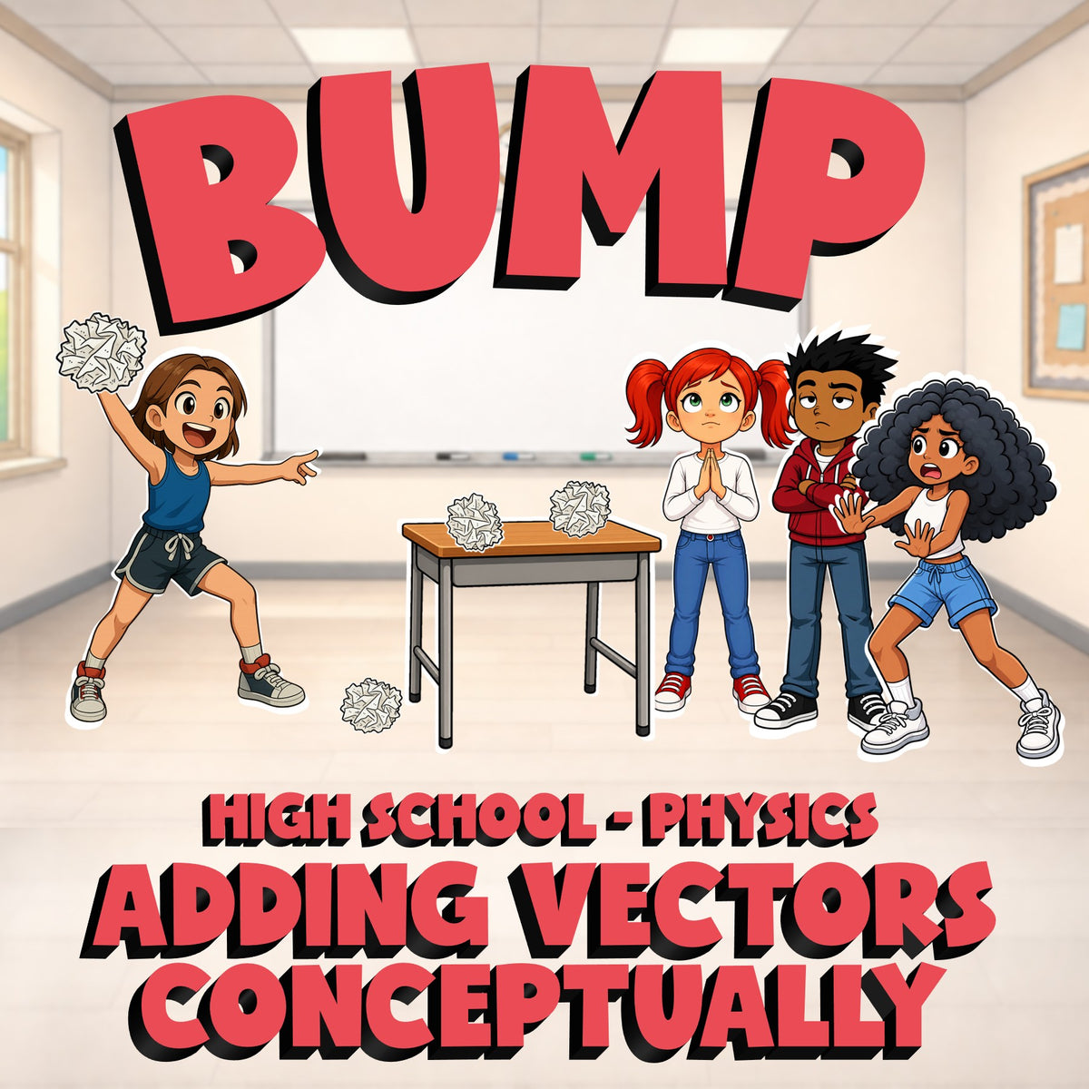 Adding Vectors Conceptually BUMP Science Game - No Prep Physics Review Activity