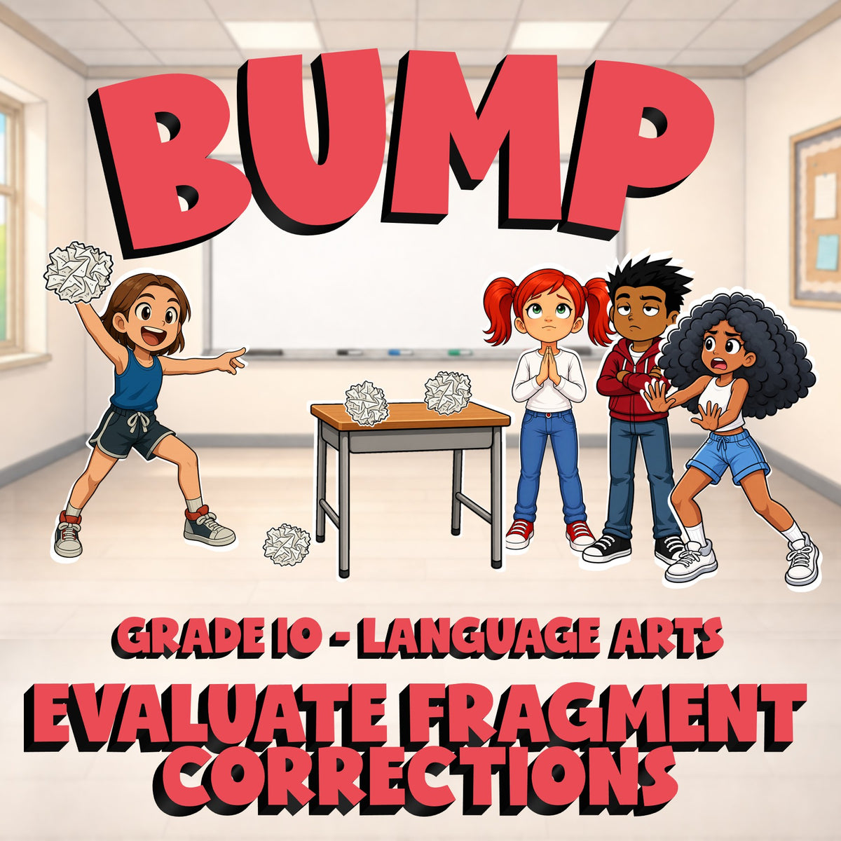Evaluate Fragment Corrections BUMP ELA Game - No Prep Grade 10 Review Activity