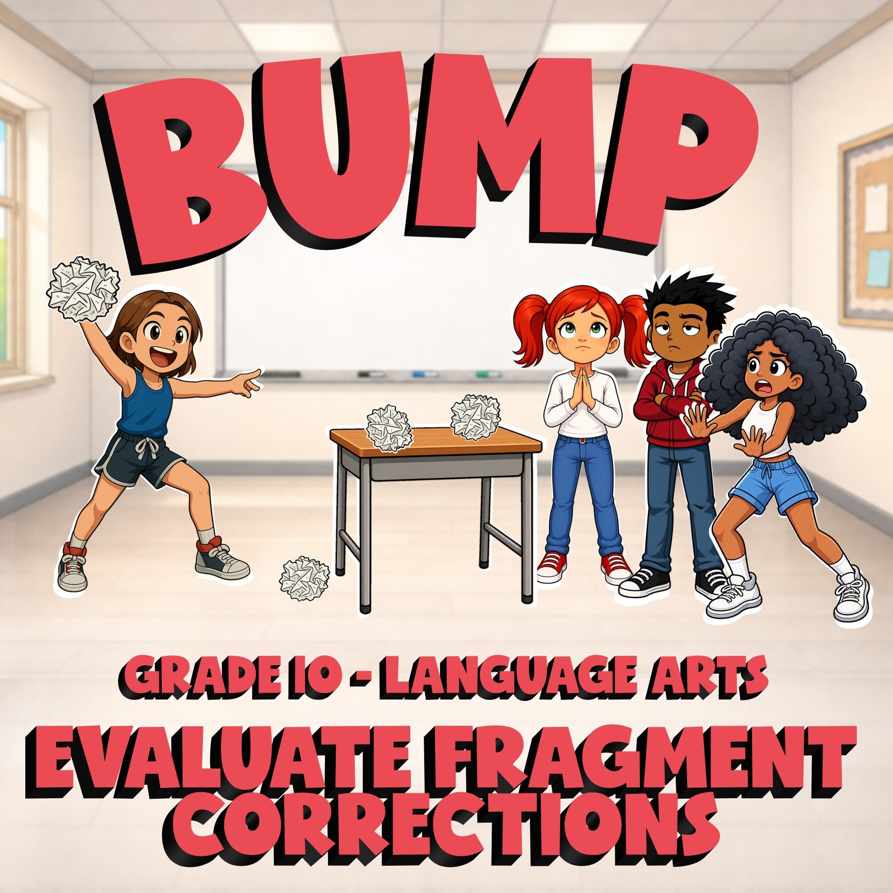 Evaluate Fragment Corrections BUMP ELA Game - No Prep Grade 10 Review Activity