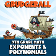 Exponents & Polynomials GRUDGEBALL Math Game - No Prep Grade 9 Review Activity