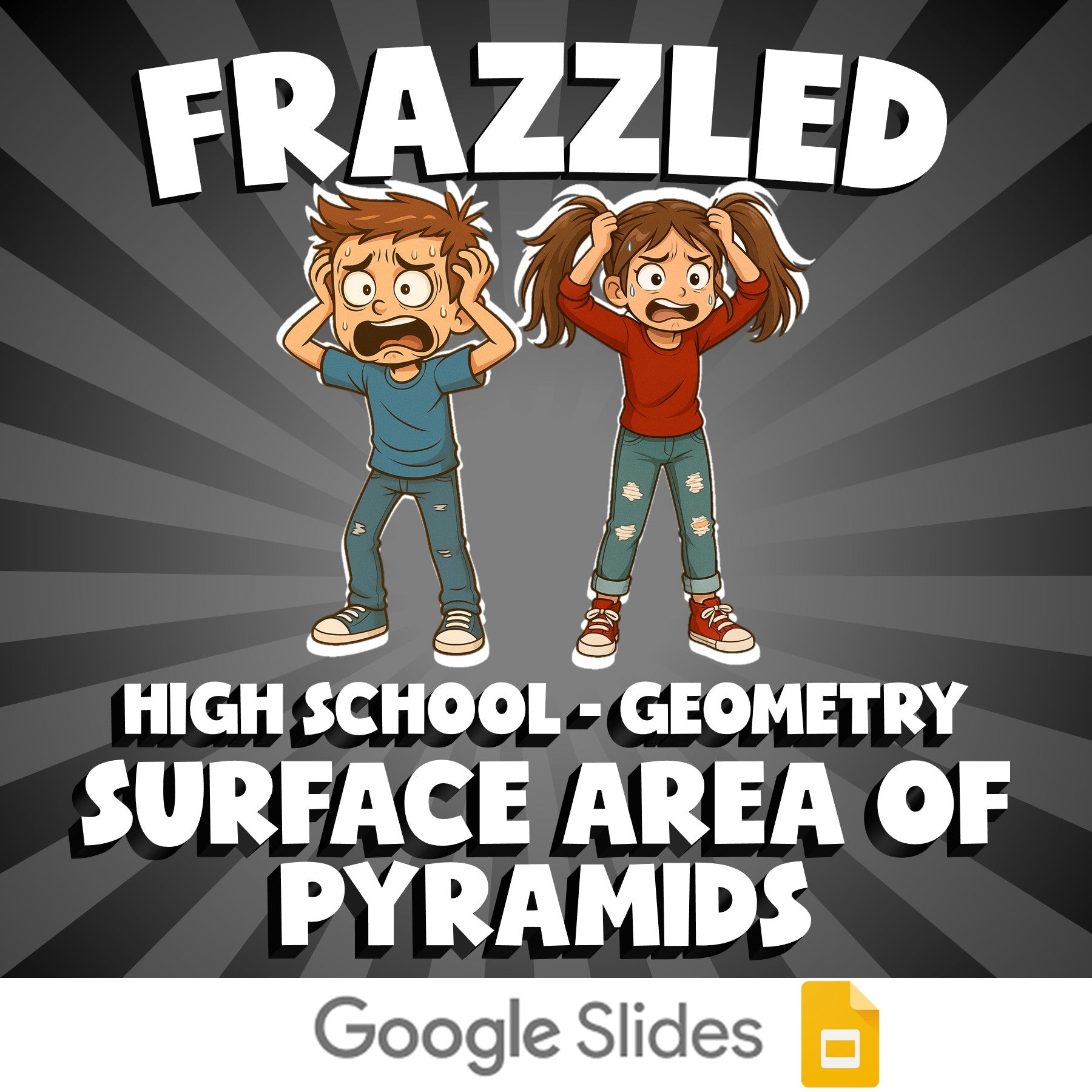 Surface Area of Pyramids FRAZZLED Math Game - No Prep Geometry Review Activity