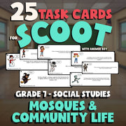 Mosques & Community Life SCOOT TASK CARDS Socials Game - No Prep Grade 7 Review
