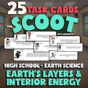 Earth’s Layers & Interior Energy SCOOT TASK CARDS Game - No Prep Earth Science