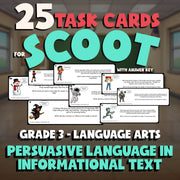 Persuasive Language in Informational Text SCOOT TASK CARDS ELA Game - Grade 3