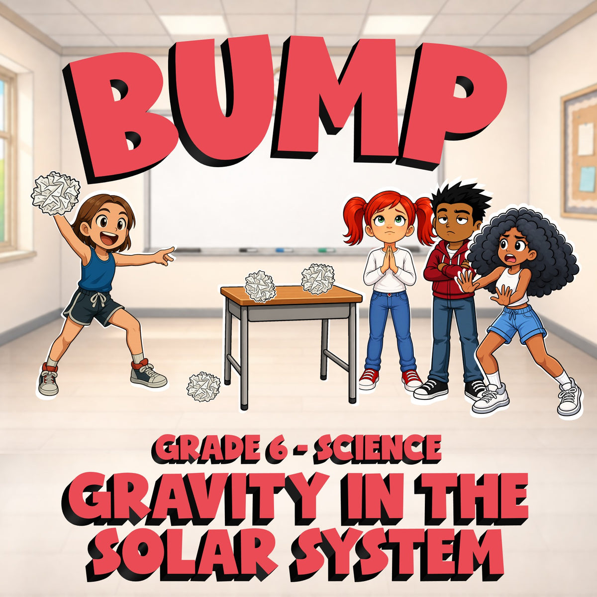 Gravity in the Solar System BUMP Science Game - No Prep Grade 6 Review Activity