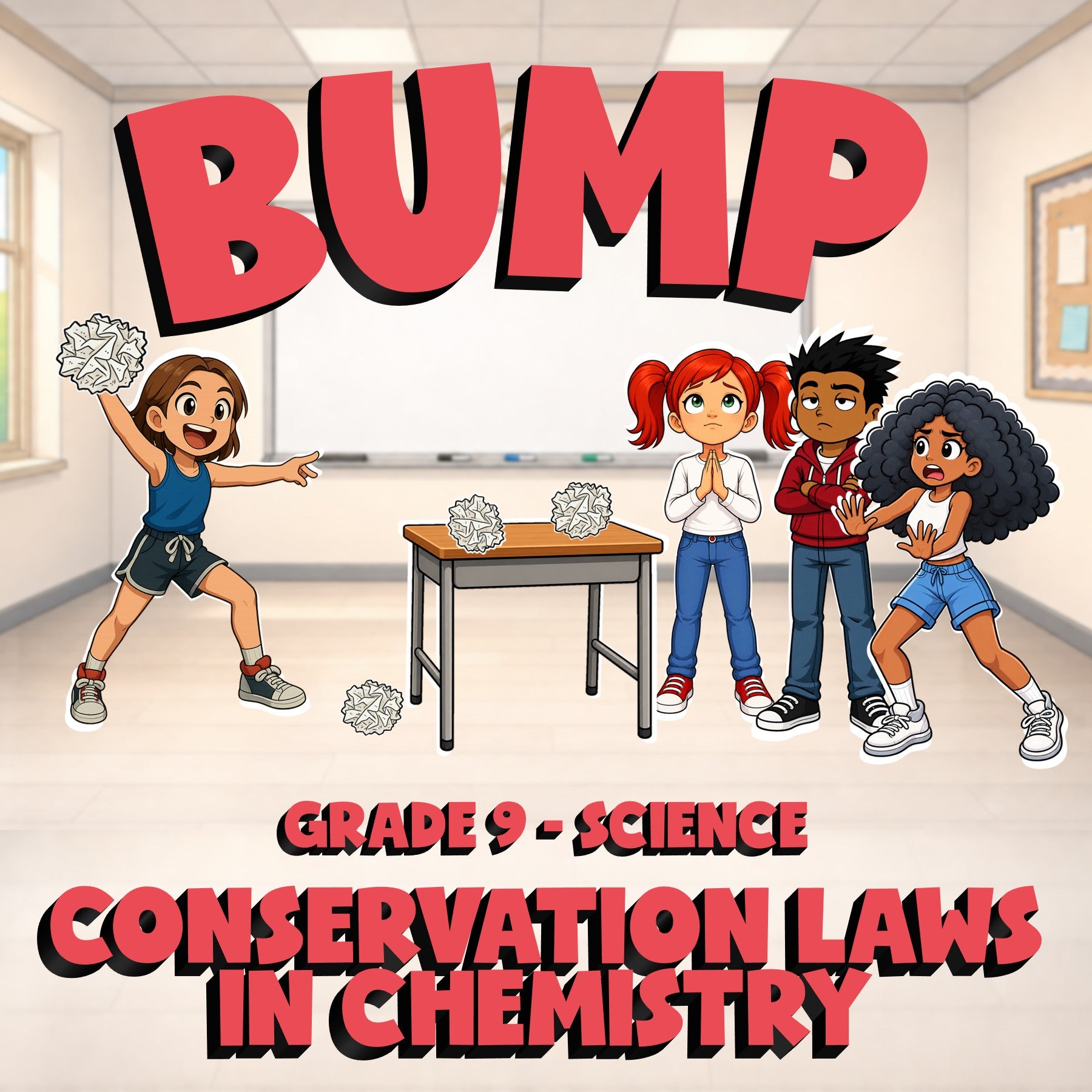 Conservation Laws in Chemistry BUMP Science Game - No Prep Grade 9 Review