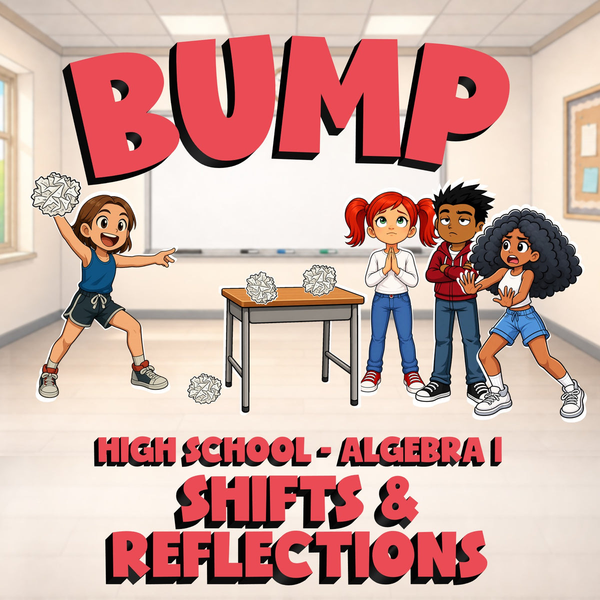 Shifts & Reflections BUMP Math Game - No Prep Algebra 1 Review Activity