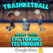 Factoring Techniques TRASHKETBALL Math Game - No Prep Grade 9 Review Activity