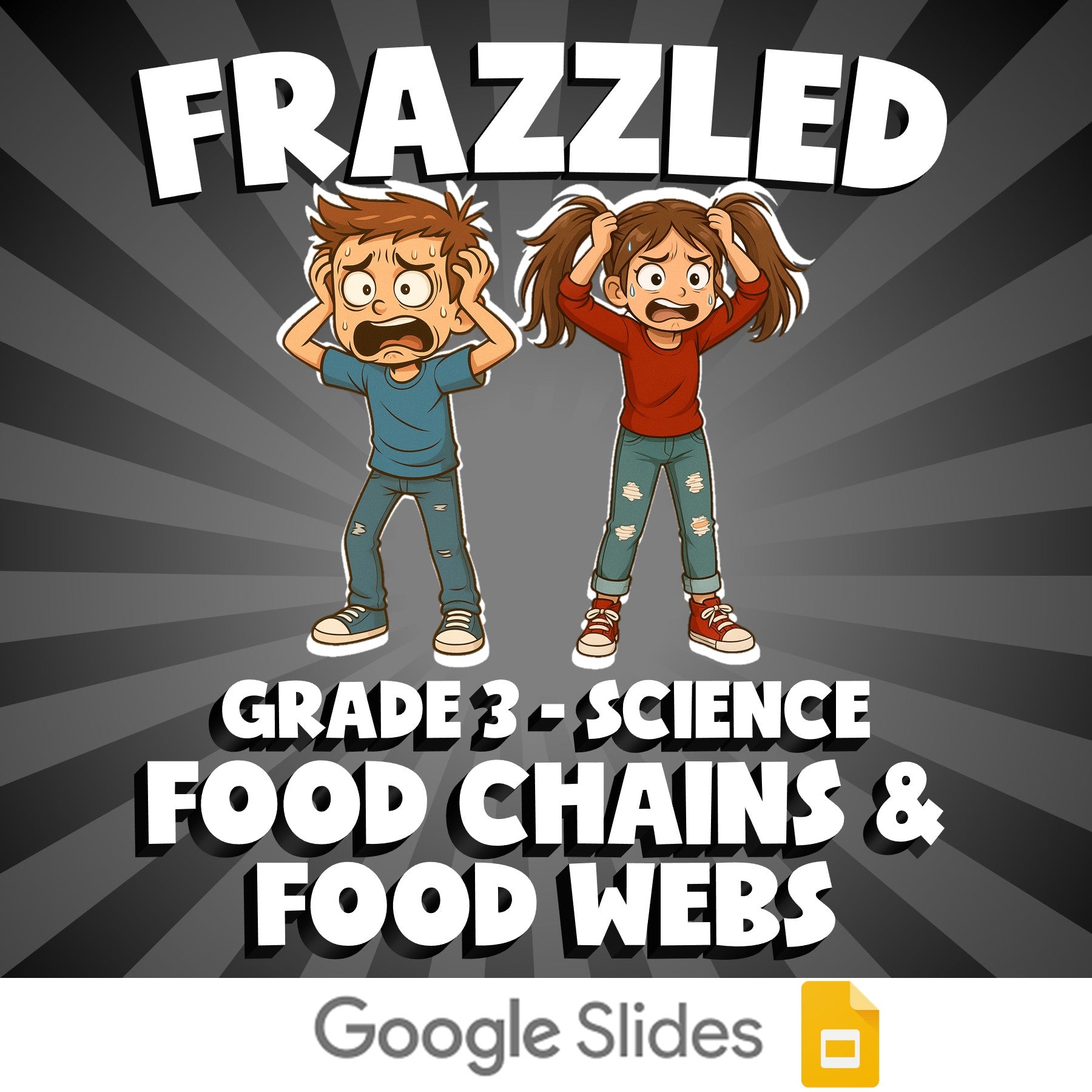 Food Chains & Food Webs FRAZZLED Science Game - No Prep Grade 3 Review Activity