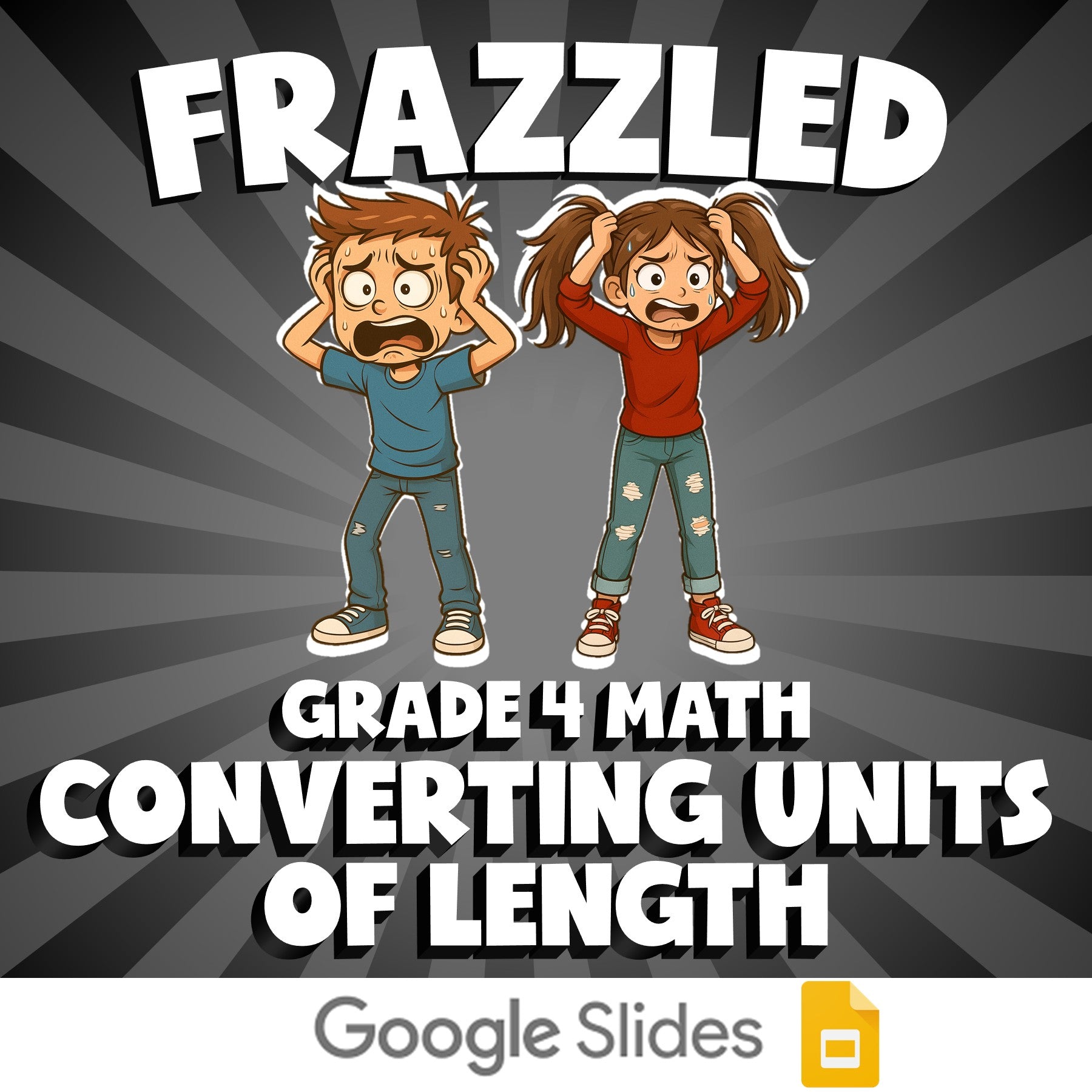 Converting Units of Length FRAZZLED Math Game - No Prep Grade 4 Review Activity