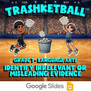 Identify Irrelevant or Misleading Evidence TRASHKETBALL ELA Game - Grade 7