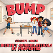 Identify Quadrilaterals by Properties BUMP Math Game - No Prep Grade 4 Review