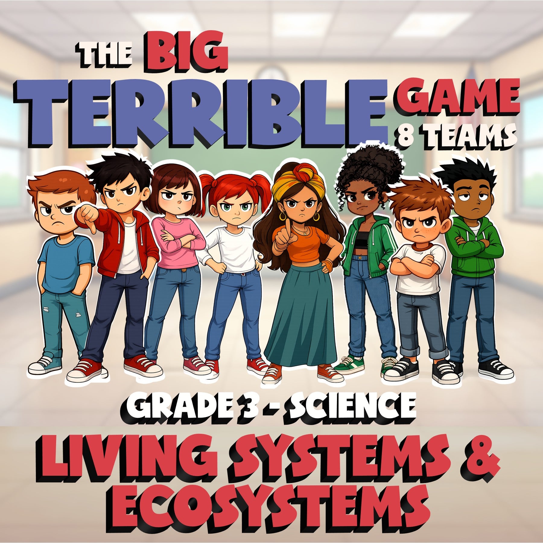 Living Systems & Ecosystems BIG TERRIBLE GAME - No Prep Grade 3 Science Review