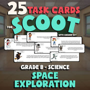 Space Exploration SCOOT TASK CARDS Science Game - No Prep Grade 8 Review