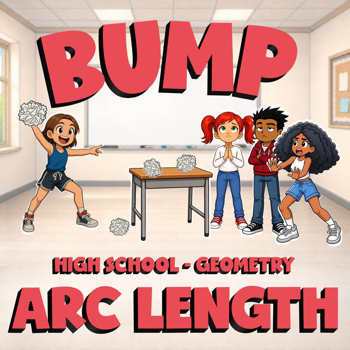Arc Length BUMP Math Game - No Prep Geometry Review Activity