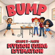 Division Using Estimation BUMP Math Game - No Prep Grade 5 Review Activity