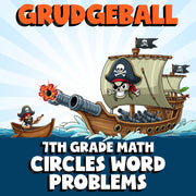 Circles Word Problems GRUDGEBALL Math Game - No Prep Grade 7 Review Activity