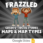 Maps & Map Types FRAZZLED Socials Game - No Prep Grade 6 Review Activity