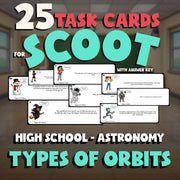 Types of Orbits SCOOT TASK CARDS Science Game - No Prep Astronomy Review