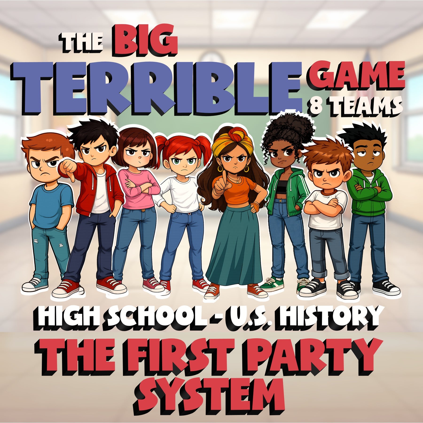 The First Party System BIG TERRIBLE GAME - No Prep U.S. History Review Activity