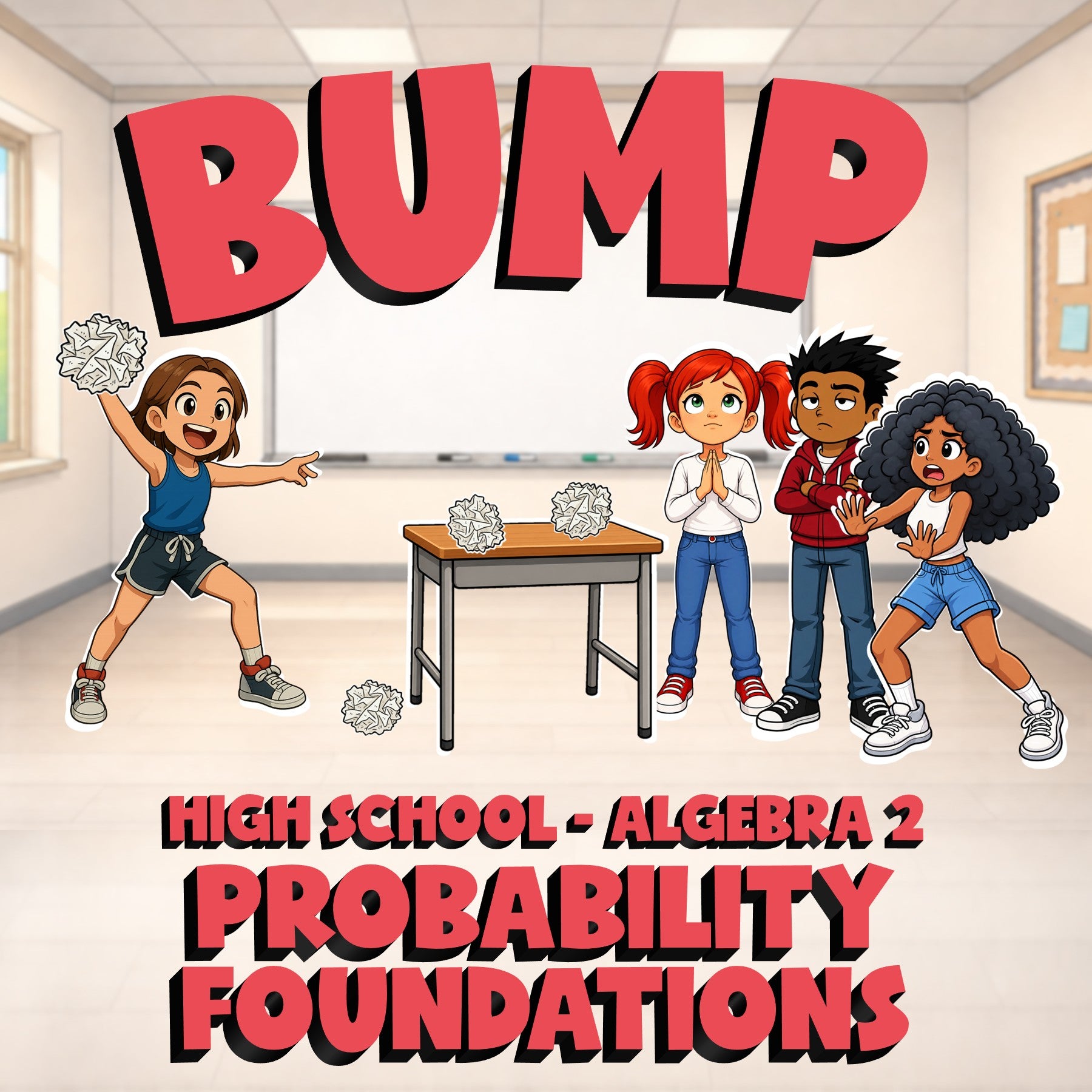 Probability Foundations BUMP Math Game - No Prep Algebra 2 Review Activity