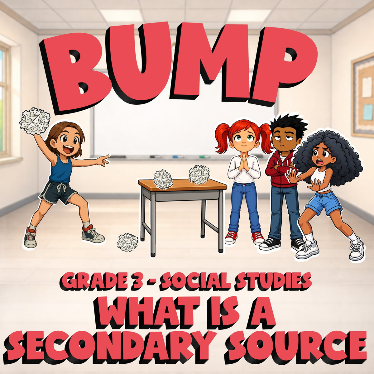 What Is a Secondary Source BUMP Socials Game - No Prep Grade 3 Review Activity