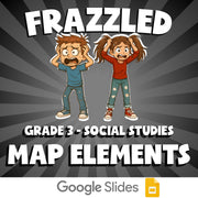 Map Elements FRAZZLED Socials Game - No Prep Grade 3 Review Activity