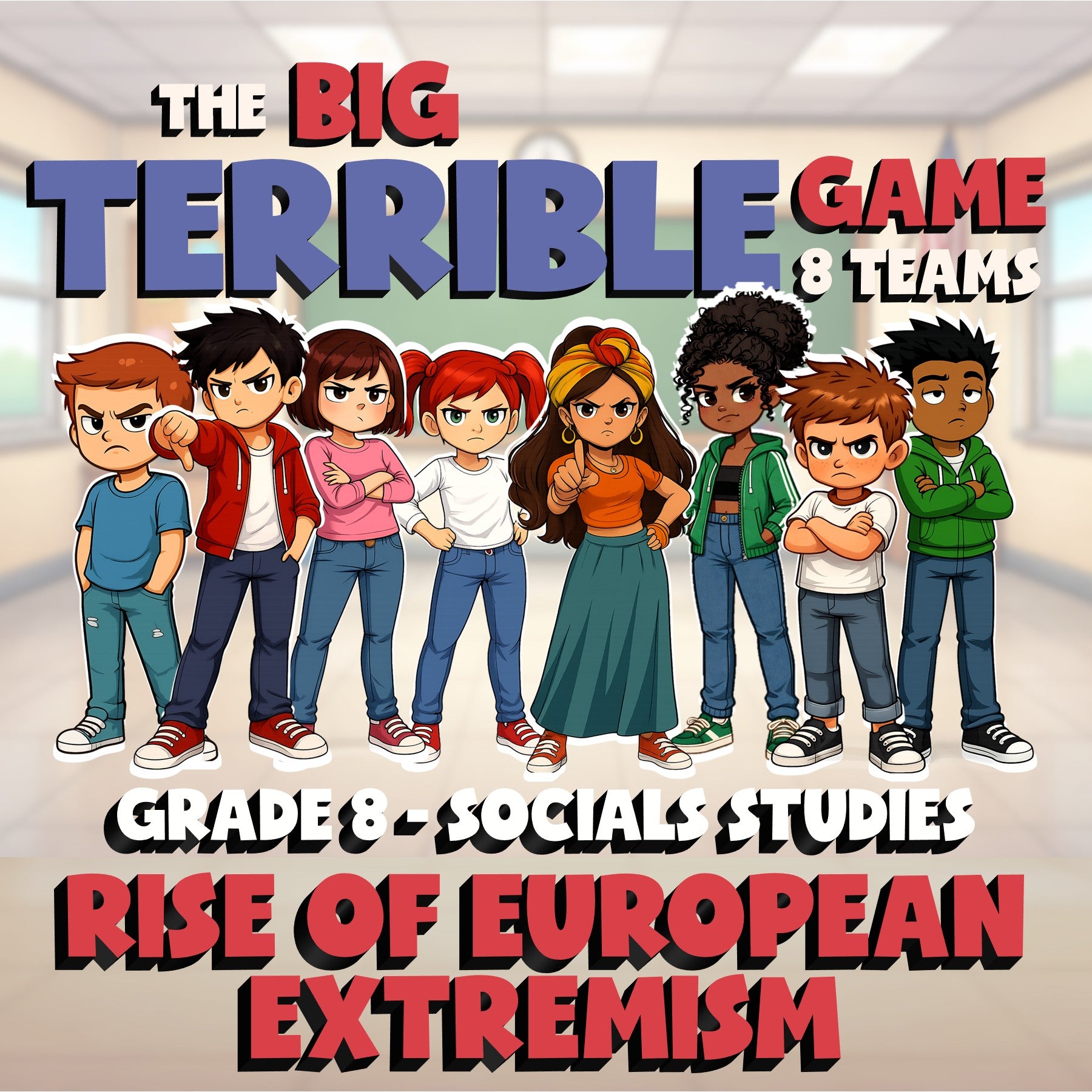 Rise of European Extremism BIG TERRIBLE GAME - No Prep Grade 8 Socials Review