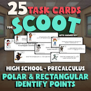 Polar & Rectangular Identify Points SCOOT TASK CARDS Math Game - PreCalculus