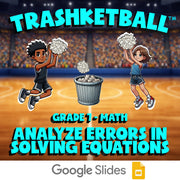Analyze Errors in Solving Equations TRASHKETBALL Math Game - No Prep Grade 7