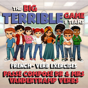 Passé Composé DR & MRS VANDERTRAMP Verbs BIG TERRIBLE GAME - French Exercise