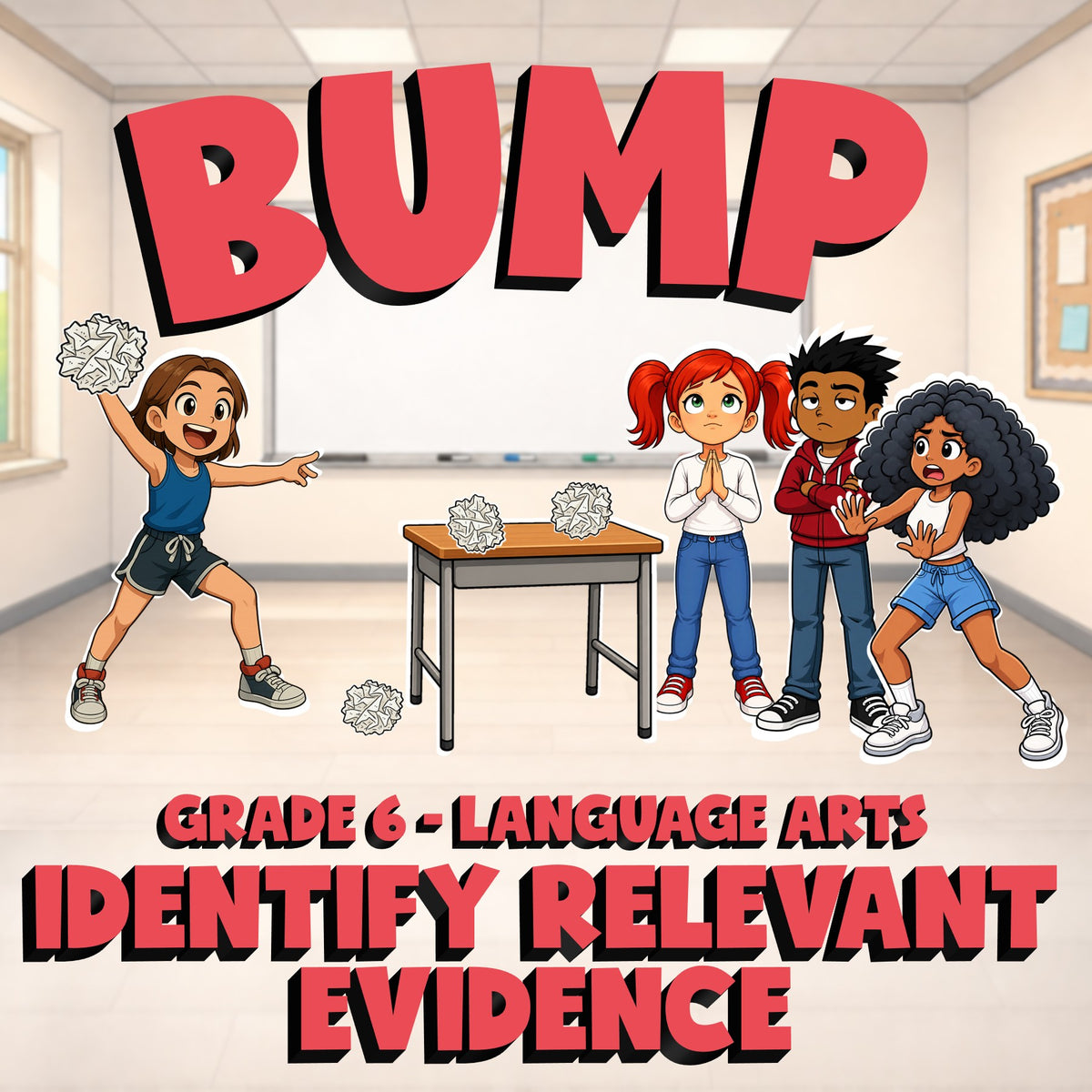 Identify Relevant Evidence BUMP ELA Game - No Prep Grade 6 Review Activity