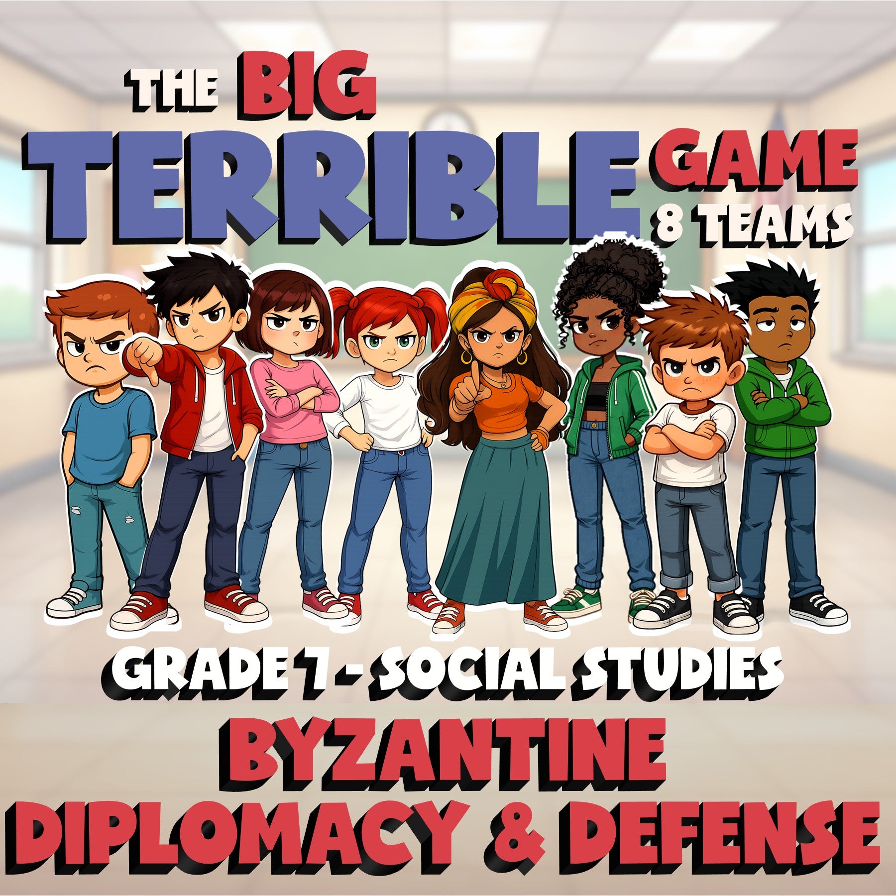 Byzantine Diplomacy & Defense BIG TERRIBLE GAME - No Prep Grade 7 Socials Review