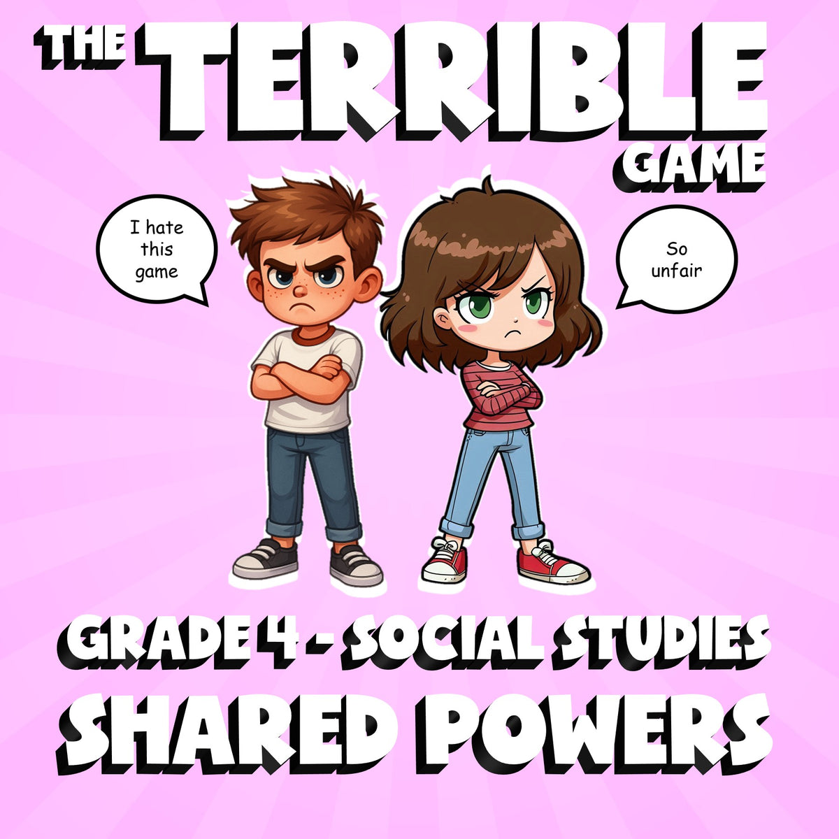 Shared Powers THE TERRIBLE GAME - No Prep Grade 4 Socials Review Activity