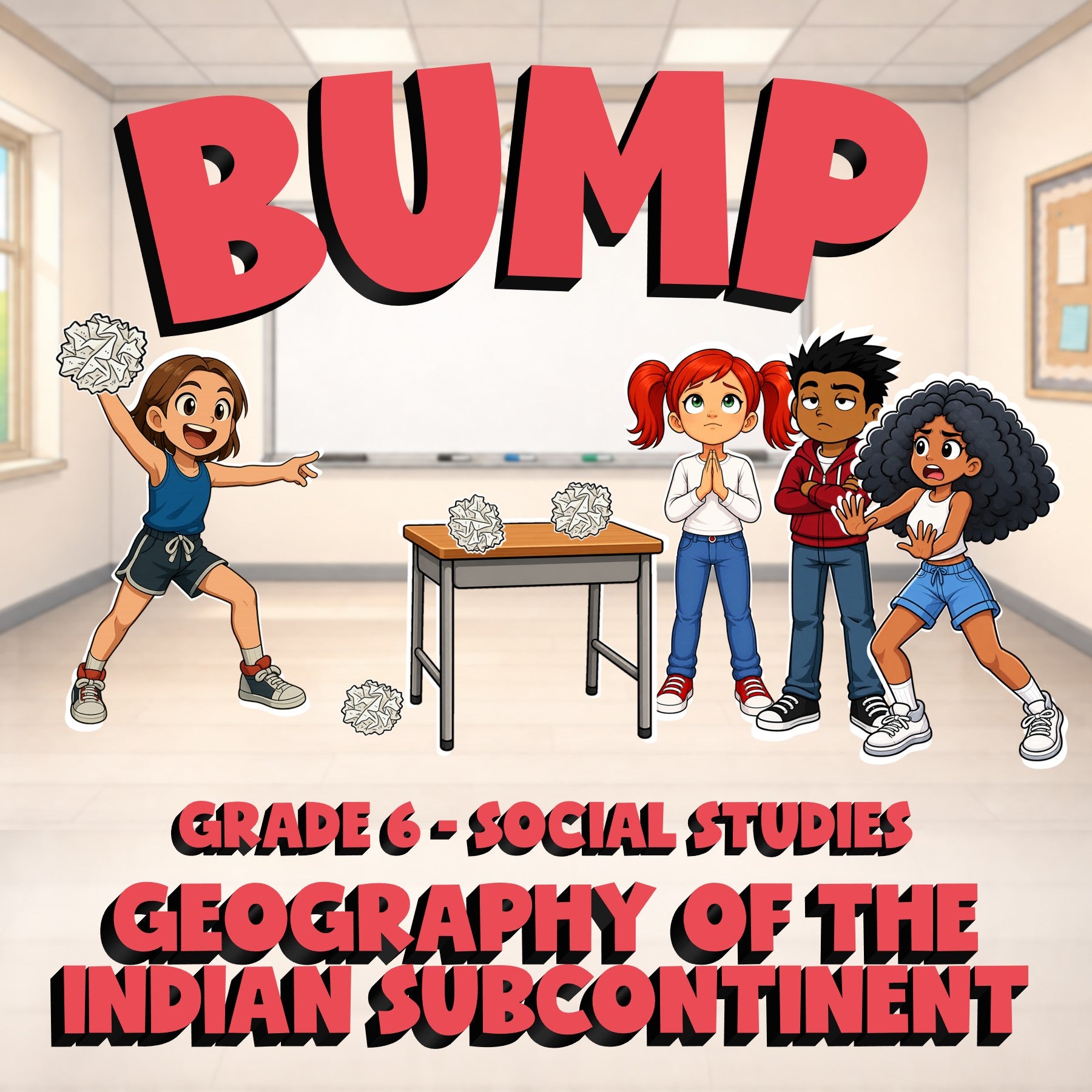 Geography of the Indian Subcontinent BUMP Socials Game - No Prep Grade 6 Review