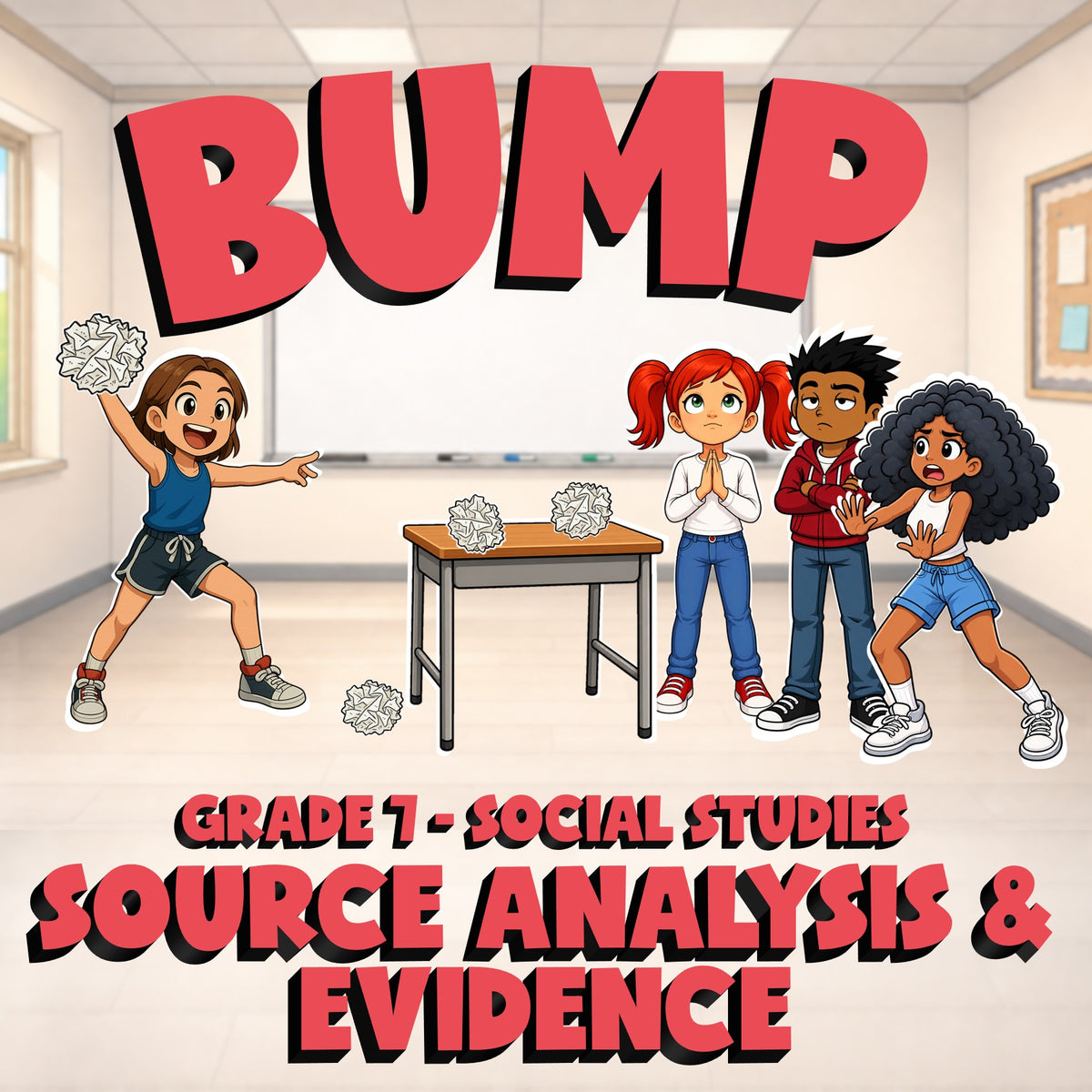 Source Analysis & Evidence BUMP Socials Game - No Prep Grade 7 Review Activity